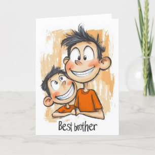 Best Brother Family Funny Cartoon Holiday Card