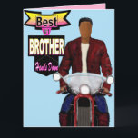 Best Brother Hands Down African American Birthday Card<br><div class="desc">Give this cool birthday day card to your brother,  featuring a An African American man on a motorcycle,  with the words,  "Best #1 brother hands down.</div>