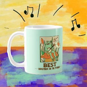 Best brother in the pond frog toad lilipad coffee mug