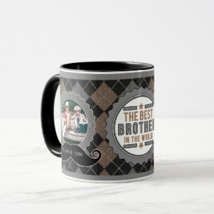 Best Brother Moustache Theme in Camel Two Photo Mu Mug