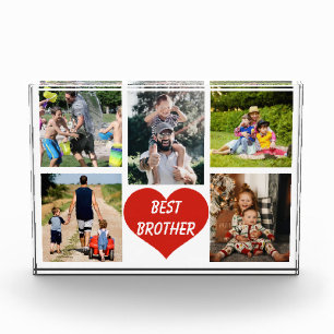 Best Brother Red Heart Photo Block