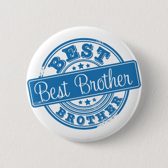Best Brother -rubber stamp effect- 6 Cm Round Badge (Front)