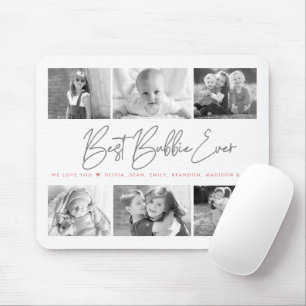 Best Bubbie Ever Modern Script 6 Photo Collage Mouse Pad
