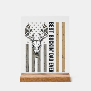 Best Buckin Dad Deer Hunting Vintage Shirt Design_ Acrylic Sign