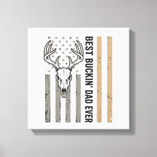 Best Buckin Dad Deer Hunting Vintage Shirt Design_ Canvas Print