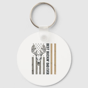 Best Buckin Dad Deer Hunting Vintage Shirt Design_ Key Ring