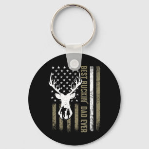 Best Buckin' Dad Ever Deer Hunting Fathers Day Ame Key Ring