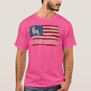 Best Buckin' Daughter Ever American Usa Flag Deer T-Shirt