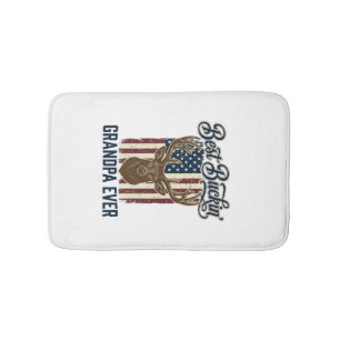 Best Buckin Grandpa Ever Deer Hunting Shirt Design Bath Mat
