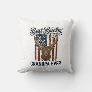 Best Buckin Grandpa Ever Deer Hunting Shirt Design Cushion