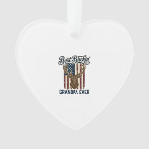 Best Buckin Grandpa Ever Deer Hunting Shirt Design Ornament