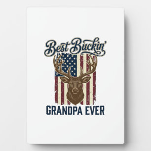 Best Buckin Grandpa Ever Deer Hunting Shirt Design Plaque