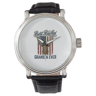 Best Buckin Grandpa Ever Deer Hunting Shirt Design Watch
