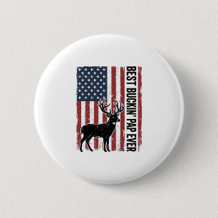 Best Buckin Pap Ever Deer Flag Vintage Vector_1 6 Cm Round Badge