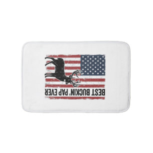 Best Buckin Pap Ever Deer Flag Vintage Vector_1 Bath Mat