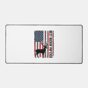 Best Buckin Pap Ever Deer Flag Vintage Vector_1 Desk Mat