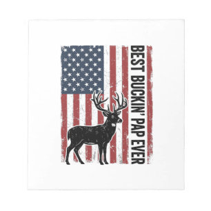 Best Buckin Pap Ever Deer Flag Vintage Vector_1 Notepad