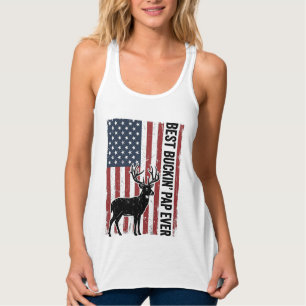 Best Buckin Pap Ever Deer Flag Vintage Vector_1 Singlet