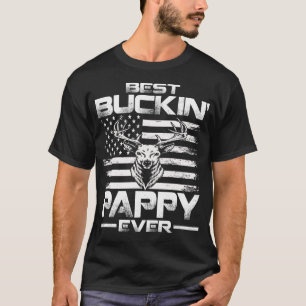 Best Buckin' Pappy Ever USA Flag Deer Hunting T-Shirt