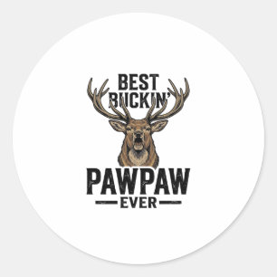 Best Buckin Pawpaw Vintage Deer Hunting Shirt_1 Classic Round Sticker