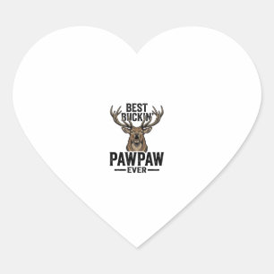 Best Buckin Pawpaw Vintage Deer Hunting Shirt_1 Heart Sticker