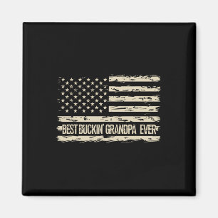 Best Bucking Grandpa Ever Camouflage Us Flag Deer Magnet