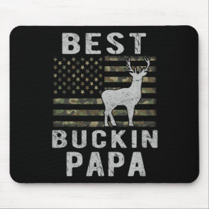 Best Bucking Papa Camouflage American Flag Deer Hu Mouse Pad