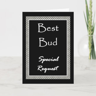 BEST BUD Specia Invitation  w/ Chequerboard Border
