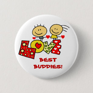 BEST BUDDIES 6 CM ROUND BADGE
