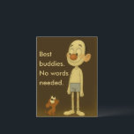 Best Buddies-Heartwarming Cartoon Dog & Friend Postcard<br><div class="desc">Best Buddies Postcard – Heartwarming Cartoon Dog & Friend Art: Celebrate the quiet joy of true friendship with this delightful Best Buddies design from Tiny Joy Studio. Featuring a tall, red-nosed character and his wide-eyed puppy companion sharing a warm glance, this illustration captures the magic of connection — no words...</div>