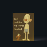 Best Buddies-Heartwarming Cartoon Dog & Friend Postcard<br><div class="desc">Best Buddies Postcard – Heartwarming Cartoon Dog & Friend Art: Celebrate the quiet joy of true friendship with this delightful Best Buddies design from Tiny Joy Studio. Featuring a tall, red-nosed character and his wide-eyed puppy companion sharing a warm glance, this illustration captures the magic of connection — no words...</div>