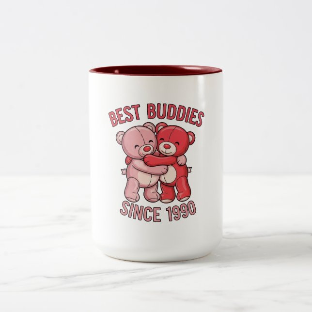 Best Buddies Since 1990 Bear Two-Tone Coffee Mug (Center)