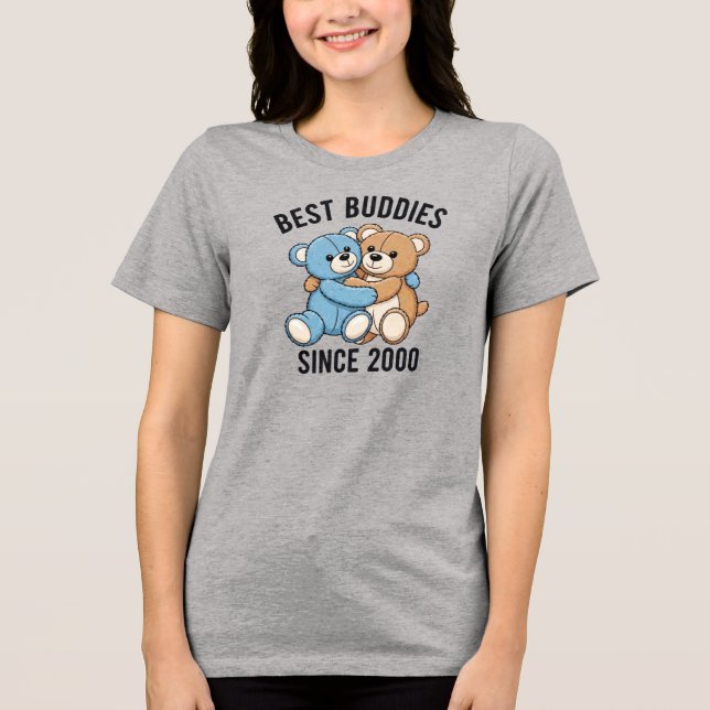 Best Buddies Since 2000 Teddy Bears Tri-Blend Shirt (Front)