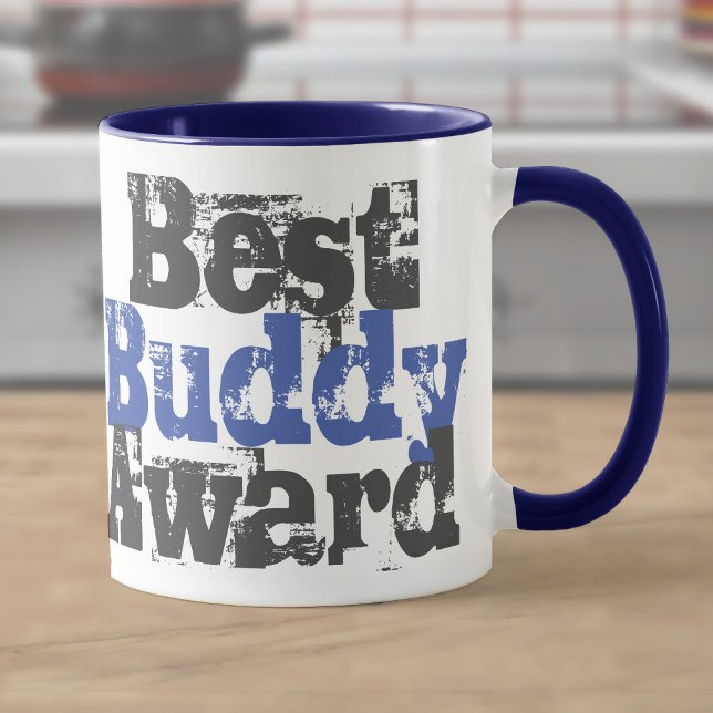 Best Buddy Award in Blue and Grey Mug (Creator Uploaded)