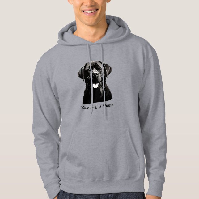 Best Buddy Labrador Retriever B&W Silohuette Hoodie (Front)