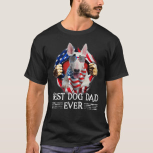 Best Bull Terrier Dad Ever American Flag For Men T-Shirt