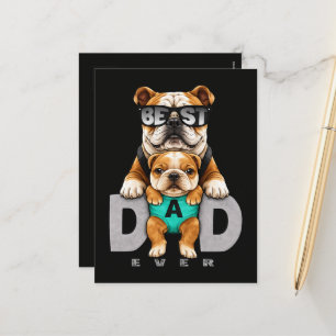 Best Bulldog Dad Ever – Cute Bulldog Father’s Day Holiday Postcard
