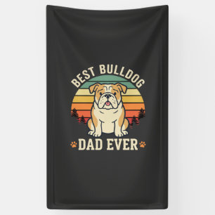 Best Bulldog Dad Ever Retro Vector Banner