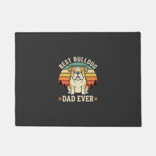 Best Bulldog Dad Ever Retro Vector Doormat