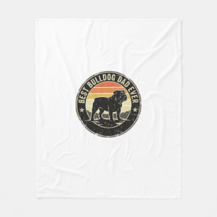 Best Bulldog Dad Ever Vintage Dog Lover Shirt (2)_ Fleece Blanket