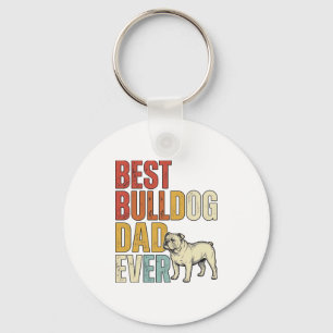 Best Bulldog Dad Ever Vintage Engraving Shirt Desi Key Ring