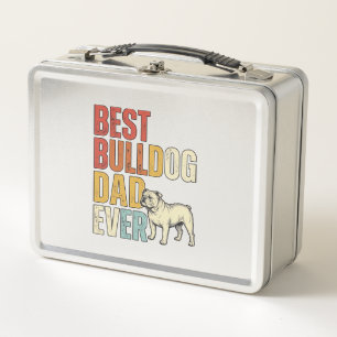 Best Bulldog Dad Ever Vintage Engraving Shirt Desi Metal Lunch Box