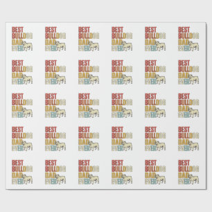 Best Bulldog Dad Ever Vintage Engraving Shirt Desi Wrapping Paper