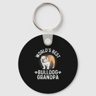 Best Bulldog Grandpa - Dog Grandfather  Key Ring