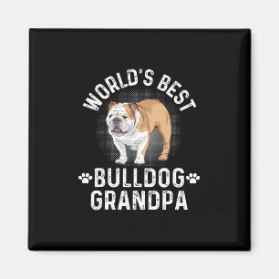 Best Bulldog Grandpa - Dog Grandfather  Magnet