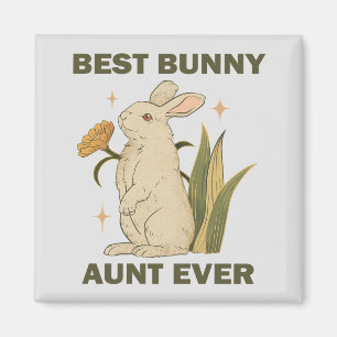 Best Bunny Aunt Ever Cute Kawaii Family Party Magnet