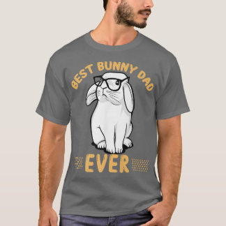 Best Bunny Dad Ever Vintage Rabbit Lover Father Pe T-Shirt
