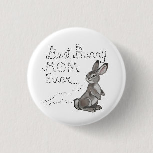 Best Bunny Mum Ever Cute Rabbit Text Mother's Day 3 Cm Round Badge