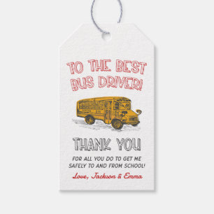 Best Bus Driver Appreciation Thank You Gift Tags