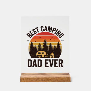 Best Camping Dad Ever Vintage Camping Design_1 Acrylic Sign